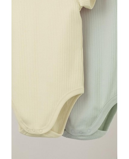 К 6525-2уп/зеленая лилия,банановый мусс набор полукомбинезон (боди)