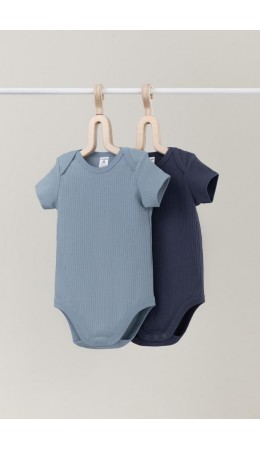 К 6525-2уп/пыльно-синий,стальной набор полукомбинезон (боди)