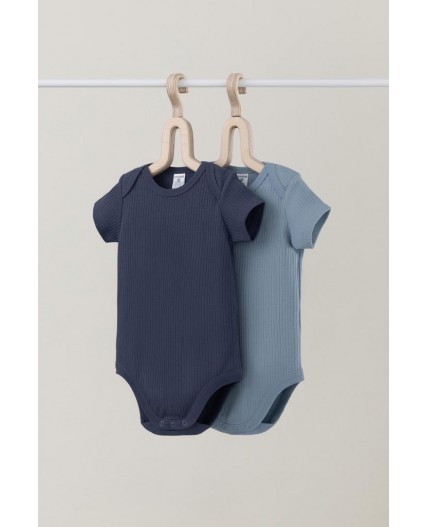 К 6525-2уп/пыльно-синий,стальной набор полукомбинезон (боди)