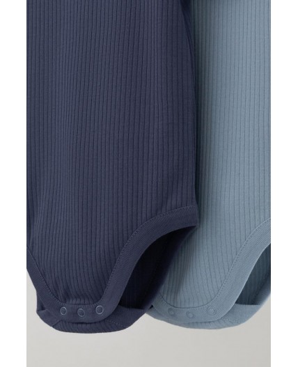 К 6525-2уп/пыльно-синий,стальной набор полукомбинезон (боди)