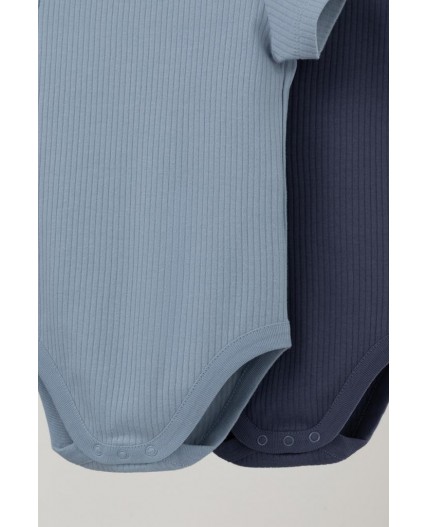 К 6525-2уп/пыльно-синий,стальной набор полукомбинезон (боди)