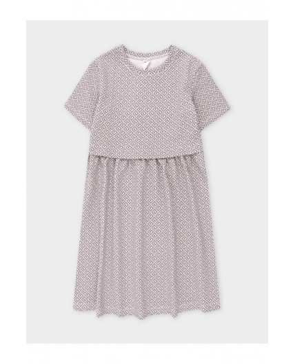 КП 5947/сахар,3Д квадраты платье