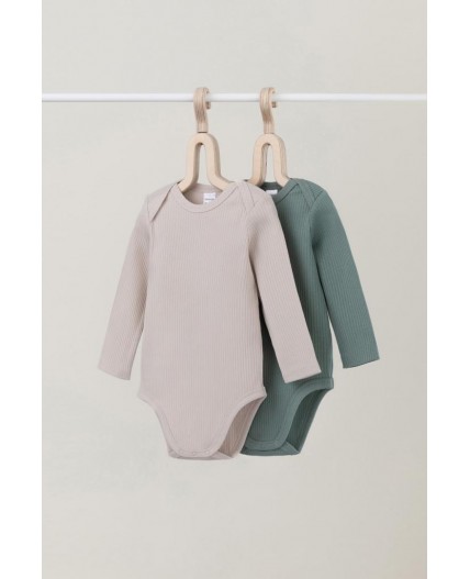 К 6526-2уп/полынь,бежевый набор полукомбинезон (боди)