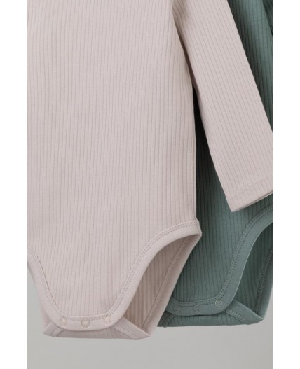 К 6526-2уп/полынь,бежевый набор полукомбинезон (боди)