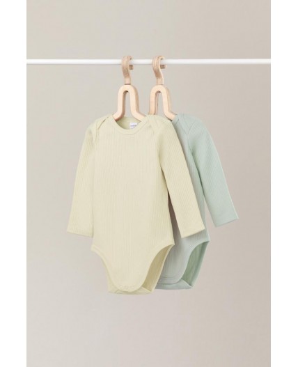 К 6526-2уп/зеленая лилия,банановый мусс набор полукомбинезон (боди)