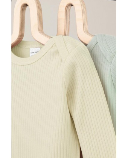 К 6526-2уп/зеленая лилия,банановый мусс набор полукомбинезон (боди)