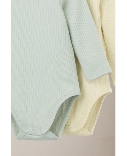 К 6526-2уп/зеленая лилия,банановый мусс набор полукомбинезон (боди)