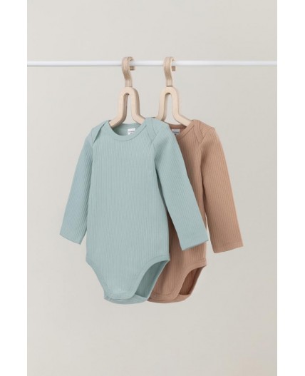 К 6526-2уп/голубая дымка,кунжут набор полукомбинезон (боди)