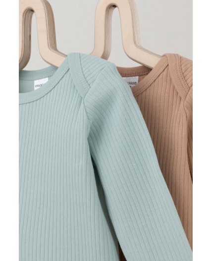 К 6526-2уп/голубая дымка,кунжут набор полукомбинезон (боди)