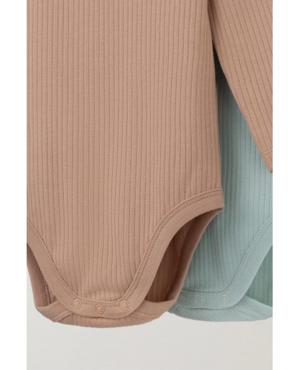 К 6526-2уп/голубая дымка,кунжут набор полукомбинезон (боди)