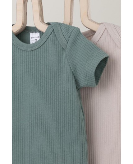 К 6525-2уп/полынь,бежевый набор полукомбинезон (боди)