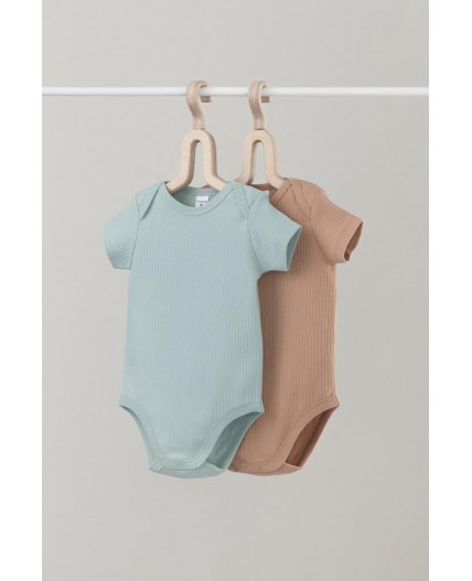 К 6525-2уп/голубая дымка,кунжут набор полукомбинезон (боди)