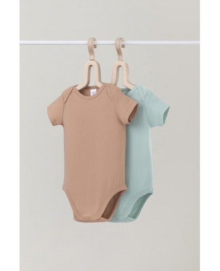 К 6525-2уп/голубая дымка,кунжут набор полукомбинезон (боди)