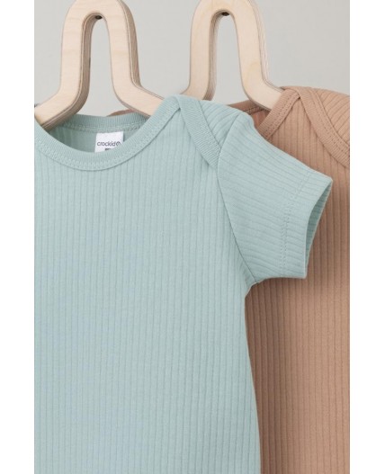 К 6525-2уп/голубая дымка,кунжут набор полукомбинезон (боди)