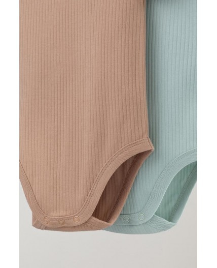 К 6525-2уп/голубая дымка,кунжут набор полукомбинезон (боди)