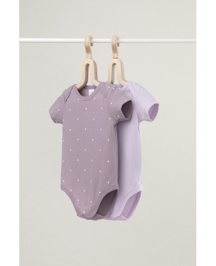 К 6525-2уп/нежно-лавандовый,морской туман набор полукомбинезон (боди)