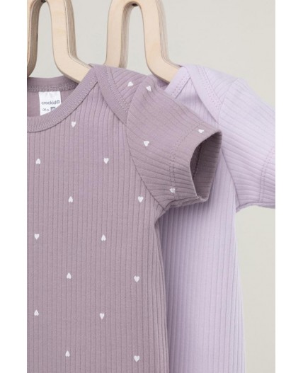 К 6525-2уп/нежно-лавандовый,морской туман набор полукомбинезон (боди)