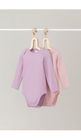 К 6526-2уп/фламинго,тропический персик набор полукомбинезон (боди)