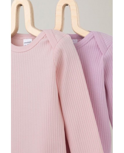 К 6526-2уп/фламинго,тропический персик набор полукомбинезон (боди)