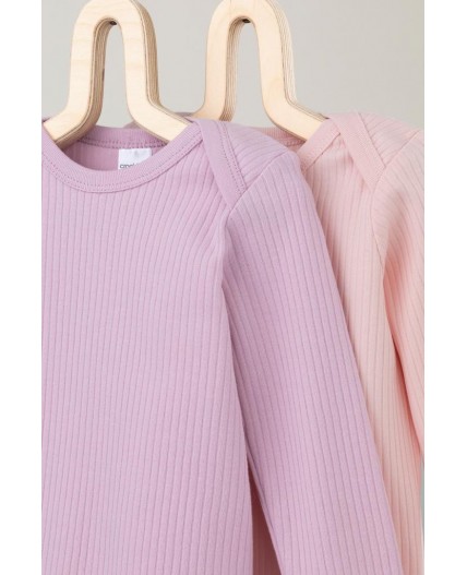 К 6526-2уп/фламинго,тропический персик набор полукомбинезон (боди)