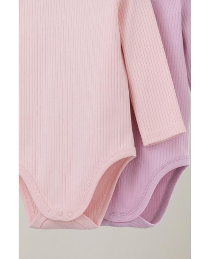 К 6526-2уп/фламинго,тропический персик набор полукомбинезон (боди)