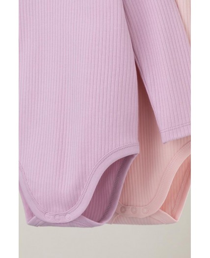 К 6526-2уп/фламинго,тропический персик набор полукомбинезон (боди)