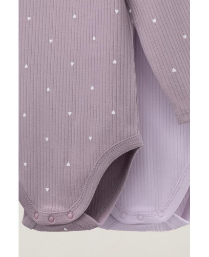 К 6526-2уп/нежно-лавандовый,морской туман набор полукомбинезон (боди)