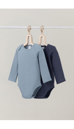 К 6526-2уп/пыльно-синий,стальной набор полукомбинезон (боди)