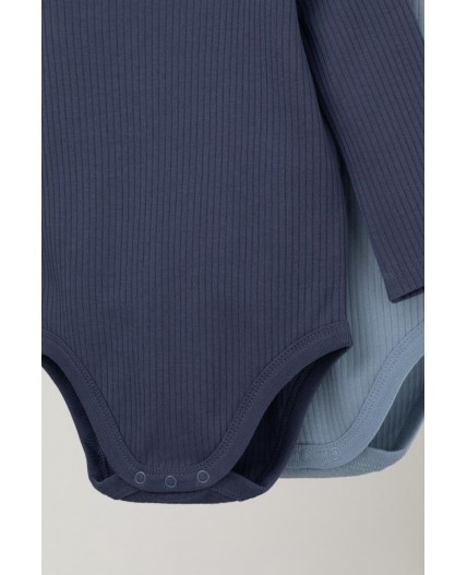 К 6526-2уп/пыльно-синий,стальной набор полукомбинезон (боди)