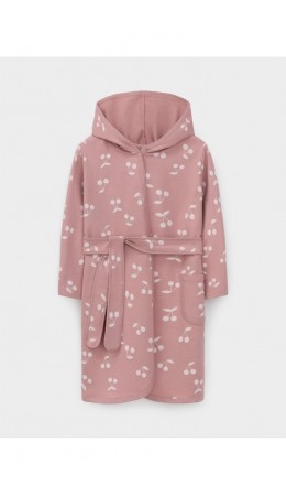 К 5763/серая пудра,крупная вишня халат