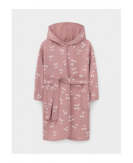 К 5763/серая пудра,крупная вишня халат