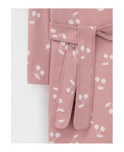 К 5763/серая пудра,крупная вишня халат