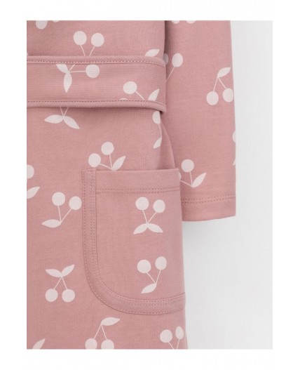 К 5763/серая пудра,крупная вишня халат