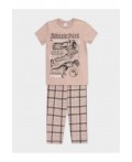 К 1599/темно-бежевый,шотландская клетка пижама