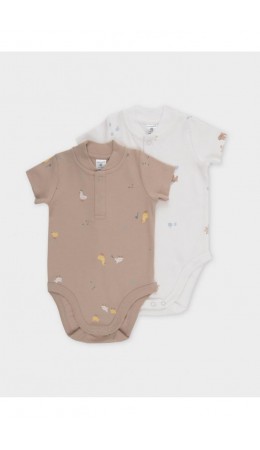 К 6543-2уп/милые животные,веселые гуси набор полукомбинезон (боди)