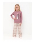К 1623/морозная вишня,текстильная клетка пижама