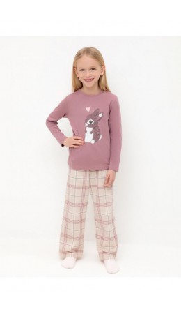 К 1623/морозная вишня,текстильная клетка пижама