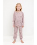 К 1561/розово-сиреневый,контурные цветы пижама