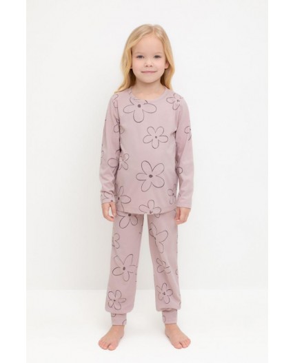 К 1561/розово-сиреневый,контурные цветы пижама