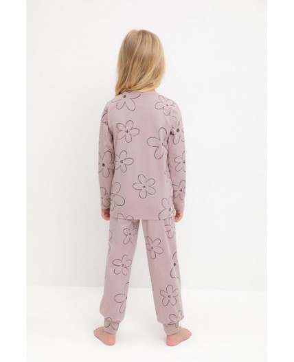 К 1561/розово-сиреневый,контурные цветы пижама