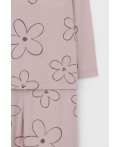 К 1561/розово-сиреневый,контурные цветы пижама