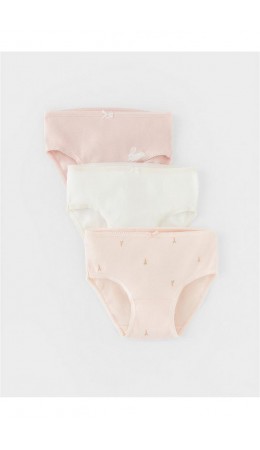 К 1931-3уп/бл.персиковый,пыльный персик,зайчики набор трусы