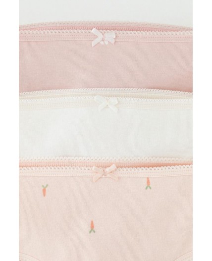 К 1931-3уп/бл.персиковый,пыльный персик,зайчики набор трусы