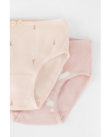 К 1931-3уп/бл.персиковый,пыльный персик,зайчики набор трусы