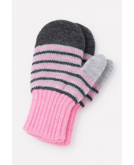 КВ 10009/24ш/ярко-розовый,серый варежки