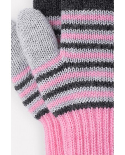 КВ 10009/24ш/ярко-розовый,серый варежки