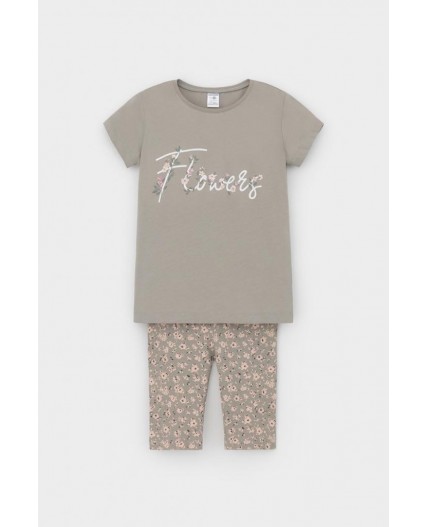 К 1647/пыльно-оливковый,полевые цветы пижама