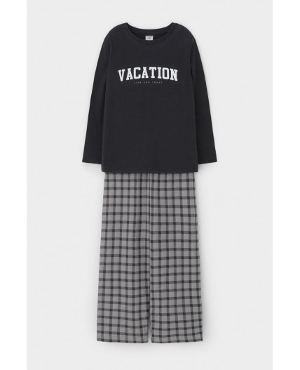 К 1600/черный песок,клетка пижама