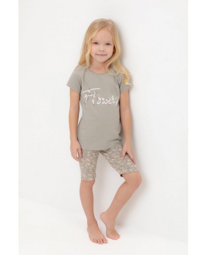 К 1647-1/пыльно-оливковый,полевые цветы пижама