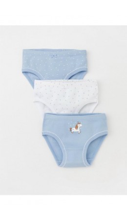 К 1978-3уп/небесно-голубой,белый,звездочки Ал набор трусы